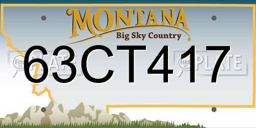 63CT417 Montana License Plate