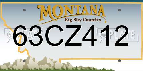 63CZ412 Montana License Plate