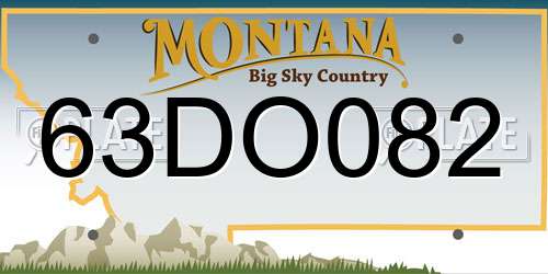 63DO082 Montana License Plate