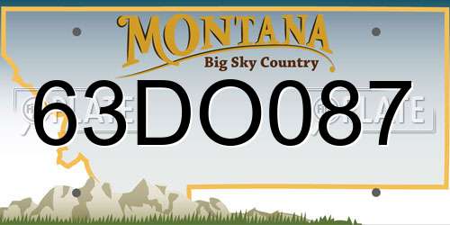 63DO087 Montana License Plate