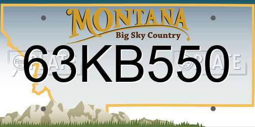 63KB550 Montana License Plate