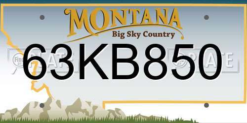 63KB850 Montana License Plate