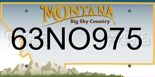 63NO975 Montana License Plate