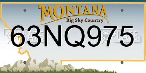 63NQ975 Montana License Plate