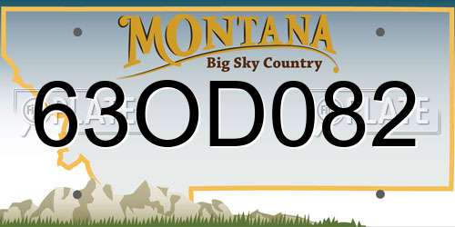 63OD082 Montana License Plate