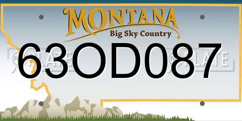 63OD087 Montana License Plate
