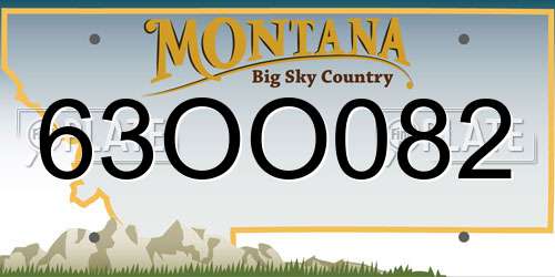 63OO082 Montana License Plate