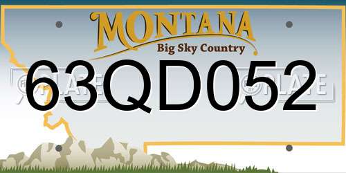 63QD052 Montana License Plate