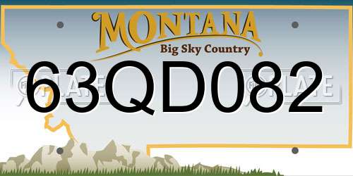 63QD082 Montana License Plate