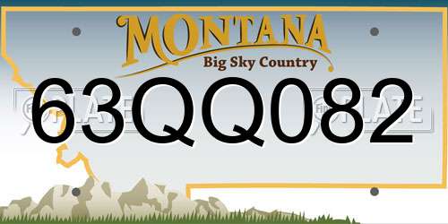 63QQ082 Montana License Plate