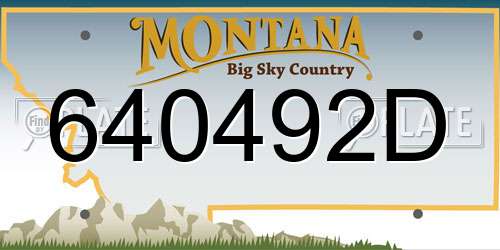 640492D Montana License Plate
