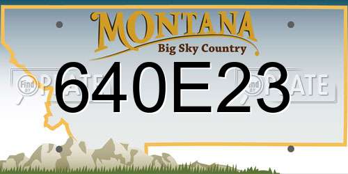640E23 Montana License Plate