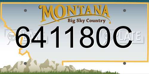 641180C Montana License Plate