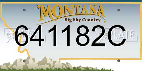 641182C Montana License Plate