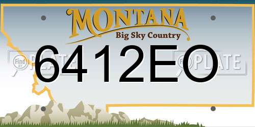 6412EO Montana License Plate