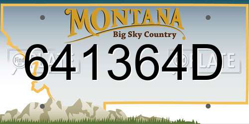 641364D Montana License Plate