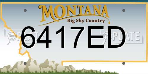 6417ED Montana License Plate