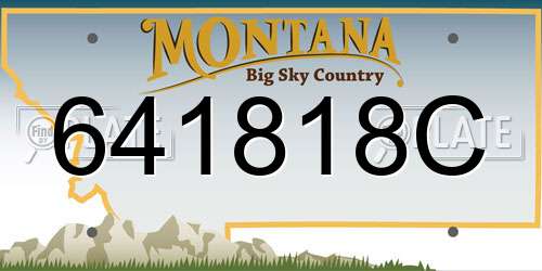 641818C Montana License Plate