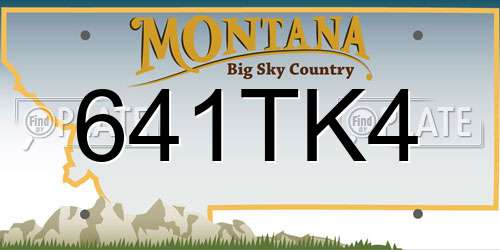 641TK4 Montana License Plate