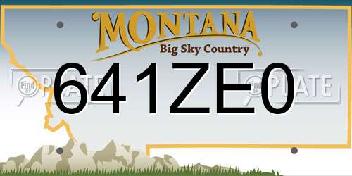 641ZE0 Montana License Plate