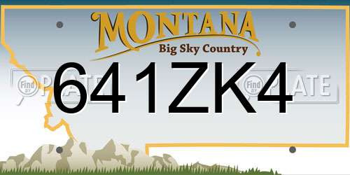 641ZK4 Montana License Plate