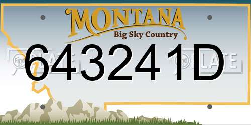 643241D Montana License Plate