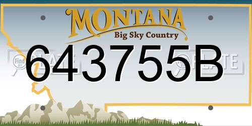 643755B Montana License Plate