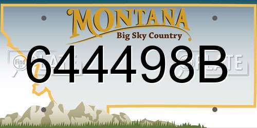 644498B Montana License Plate