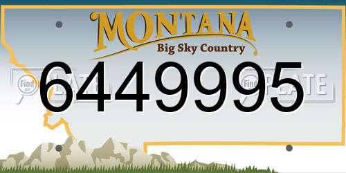 6449995 Montana License Plate