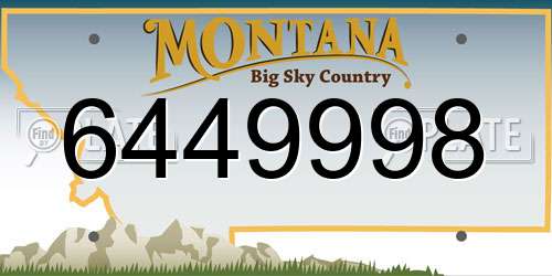 6449998 Montana License Plate