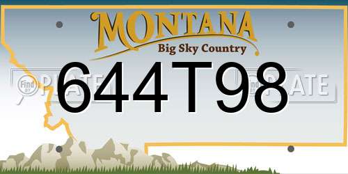 644T98 Montana License Plate