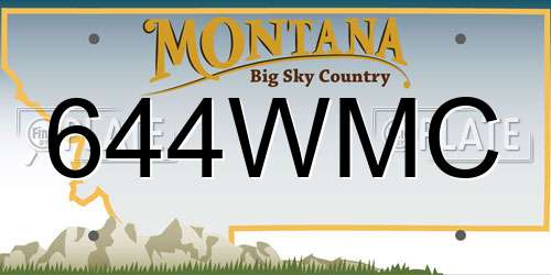644WMC Montana License Plate