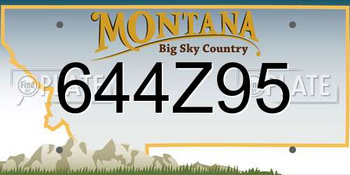 644Z95 Montana License Plate