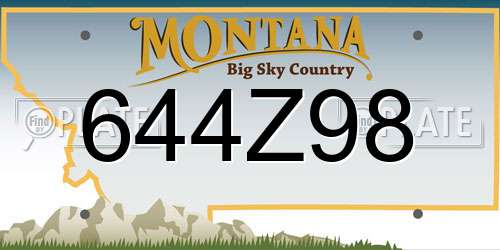 644Z98 Montana License Plate