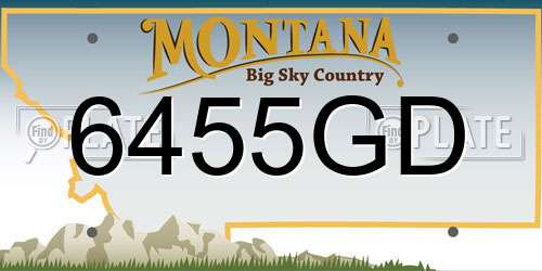 6455GD Montana License Plate