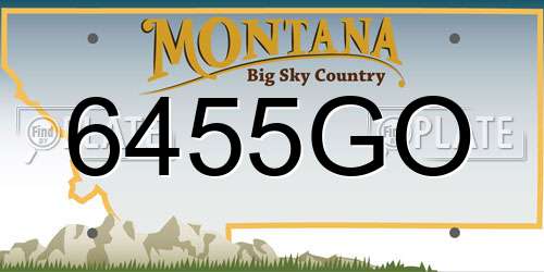 6455GO Montana License Plate