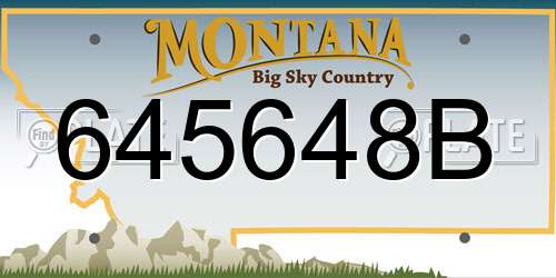 645648B Montana License Plate