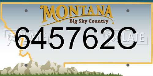 645762C Montana License Plate
