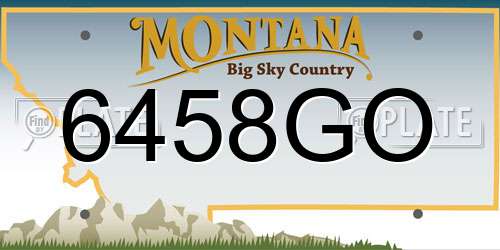 6458GO Montana License Plate