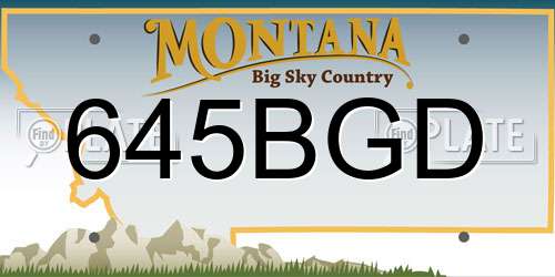 645BGD Montana License Plate