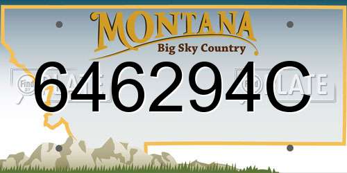 646294C Montana License Plate