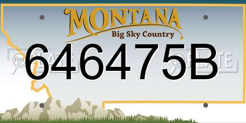 646475B Montana License Plate