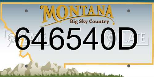 646540D Montana License Plate