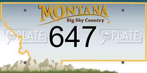 647 Montana License Plate