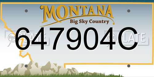 647904C Montana License Plate