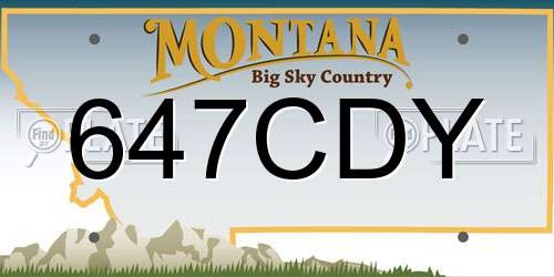 647CDY Montana License Plate