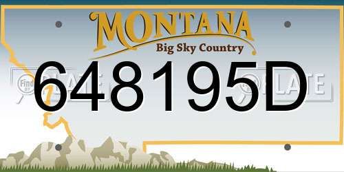 648195D Montana License Plate