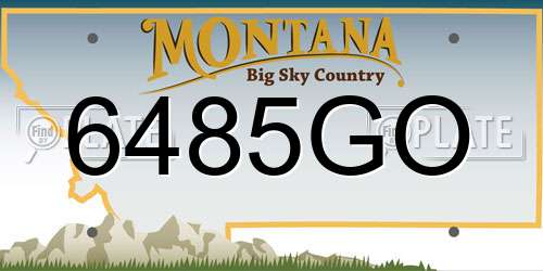 6485GO Montana License Plate