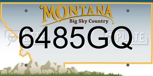 6485GQ Montana License Plate