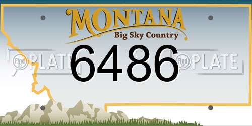 6486 Montana License Plate